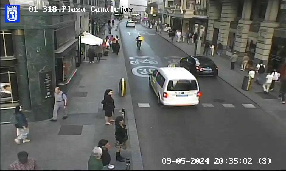 Webcam de trafico Calle Gran Via Clavel Madrid